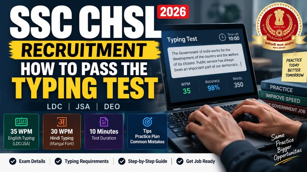 SSC CHSL Recruitment 2026: How to Pass the Typing Test