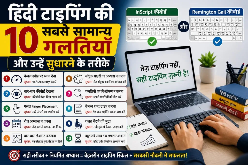 हिंदी टाइपिंग की 10 सबसे सामान्य गलतियाँ और उन्हें सुधारने के तरीके