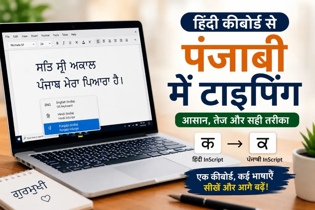 हिंदी कीबोर्ड का उपयोग करके पंजाबी (Gurmukhi) में टाइप कैसे करें