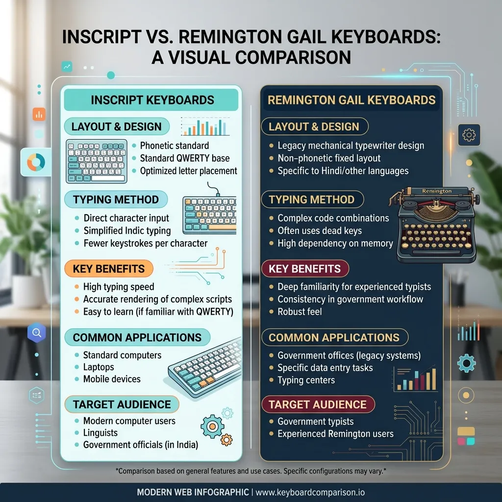 इनस्क्रिप्ट (InScript) बनाम रेमिंगटन (Remington): सरकारी परीक्षाओं के लिए कौन सा बेहतर है?