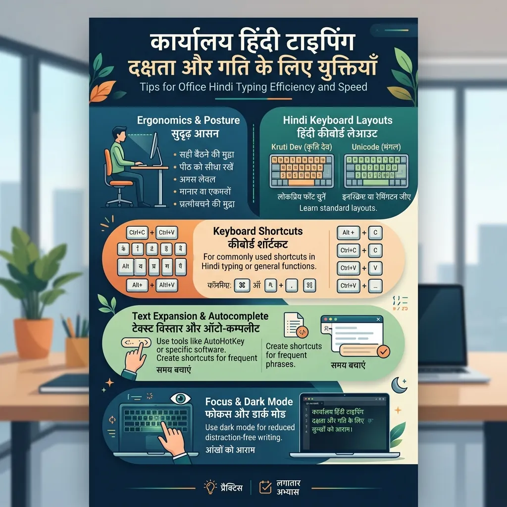ऑफिस वर्क के लिए हिंदी टाइपिंग स्पीड और दक्षता बढ़ाने के टिप्स